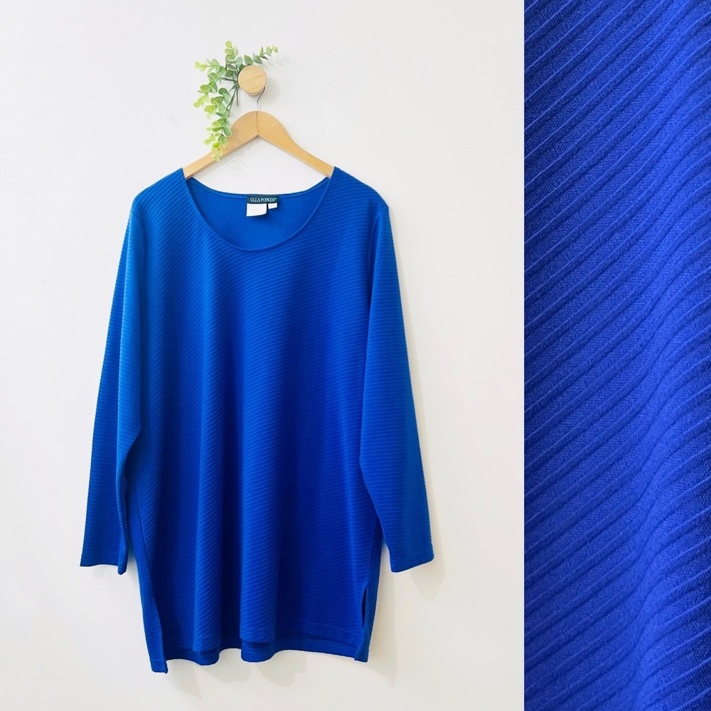 Ulla Popken Cobalt Blue Textured Lagenlook Tunic
